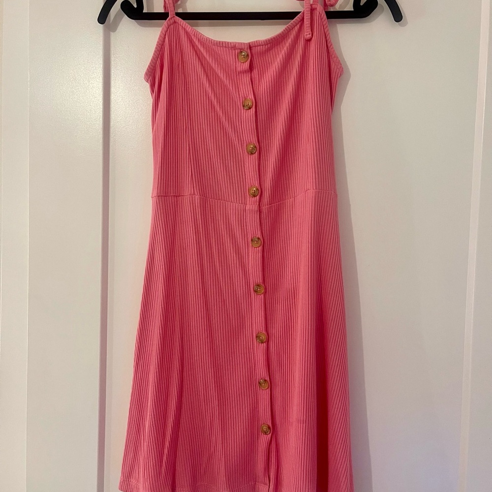 Topshop Pink Buttoned Sundress